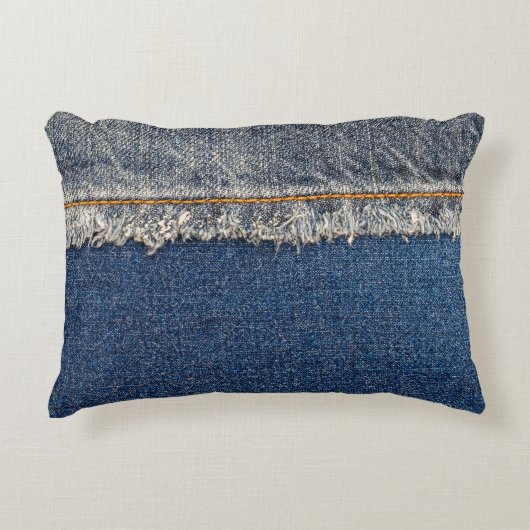 オレンジステッチ、ダブルデニムパッチ。 アクセントクッション (正面)