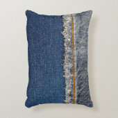 オレンジステッチ、ダブルデニムパッチ。 アクセントクッション (正面(垂直))