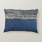 オレンジステッチ、ダブルデニムパッチ。 アクセントクッション (裏面)