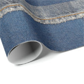 オレンジステッチ、ダブルデニムパッチ。 ラッピングペーパー (ロールコーナー)