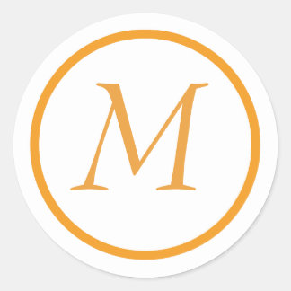 オレンジステッモノグラムのカー ラウンドシール