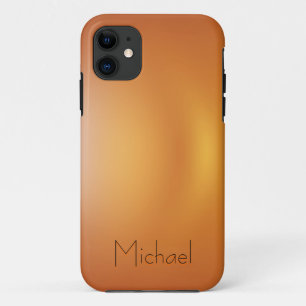 オレンジステンレススチールメタルルック iPhone 11 ケース