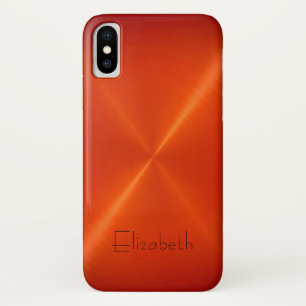 オレンジステンレス鋼の金属の一見 iPhone X ケース