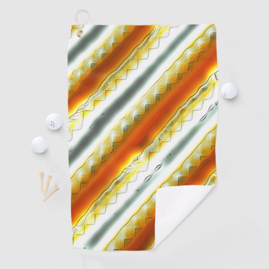 オレンジストライプとグレーの言語特有の抽象芸術 ゴルフタオル (インサイチュ)