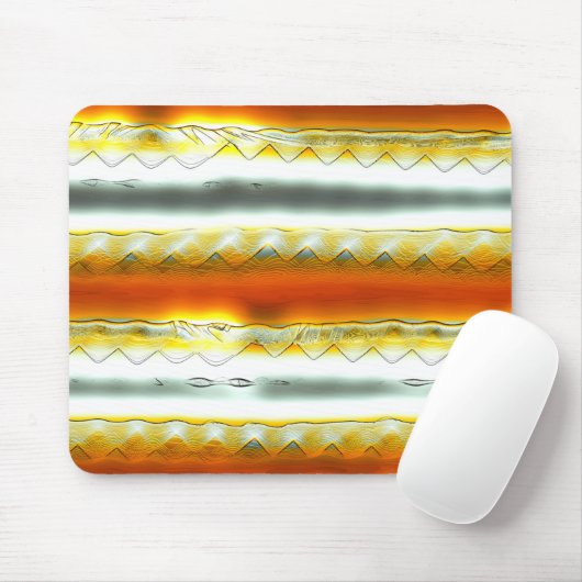 オレンジストライプとグレーの言語特有の抽象芸術 マウスパッド (マウス)