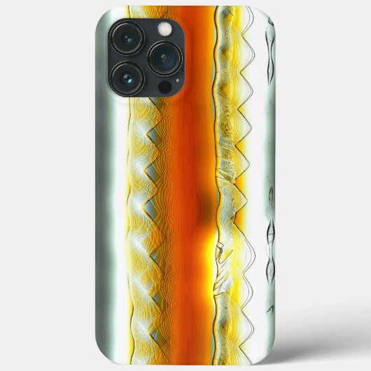 オレンジストライプとグレーの言語特有の抽象芸術 Case-Mate iPhoneケース (裏面)