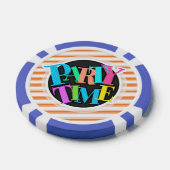 オレンジストライプと白ストライプの; ポーカーチップ (シングル)