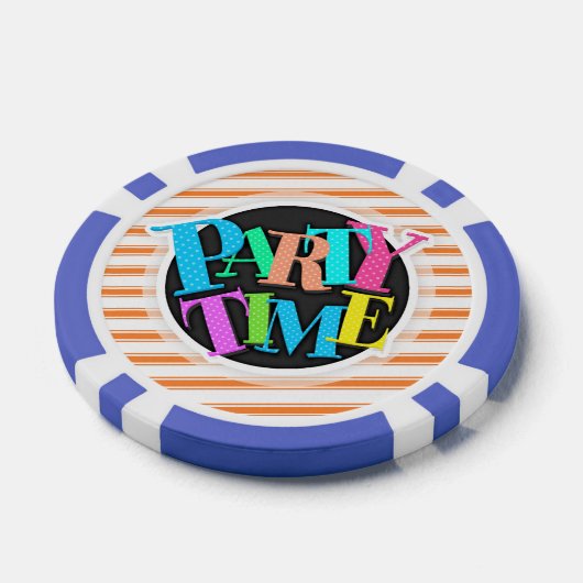 オレンジストライプと白ストライプの; ポーカーチップ (シングル)