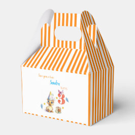 オレンジストライプのかわいいひよこケーキギフトボックス フェイバーボックス