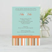 オレンジストライプのとブルーのベビーシャワーの招待 招待状 (スタンド正面)