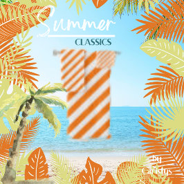 オレンジストライプのと白 バスタオルセット