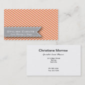 オレンジストライプのなイベントプランナーの名刺 名刺 (正面/裏面)