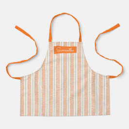 オレンジストライプの名前をカスタムするエプロン エプロン