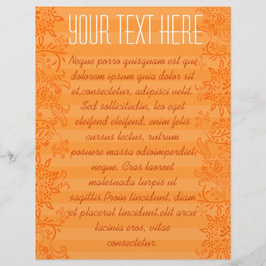 オレンジストライプの渦巻きフライヤー チラシ (正面)