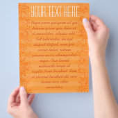 オレンジストライプの渦巻きフライヤー チラシ (手)