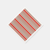 オレンジストライプの色とオレンジ色の垂直テクスチャパターン スタンダードカクテルナプキン (角)