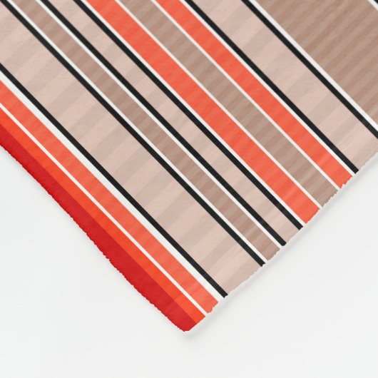 オレンジストライプの色とオレンジ色の垂直テクスチャパターン フリースブランケット (角)