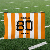 オレンジストライプスポーツチーム名前をカスタムするナンバーチーム アクセサリーポーチ