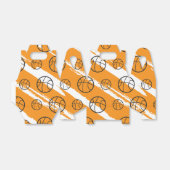 オレンジストライプバスケ誕生日パーティー フェイバーボックス (折り畳みなし)