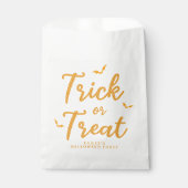 オレンジストライプ色のこうもりハローウィンパーティ フェイバーバッグ (正面)