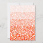 オレンジストライプ色のアーチフォトフローラ誕生日 招待状 (裏面)