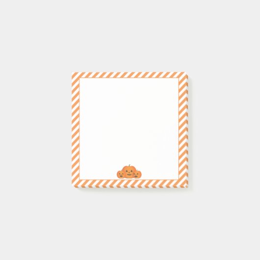 オレンジストライプ色のカボチャ ポストイット (正面)