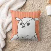 オレンジストライプ色のカワイフクロウ クッション (ブランケット)
