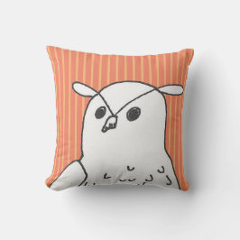 オレンジストライプ色のカワイフクロウ クッション