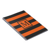 オレンジストライプ色のハロウィーンモノグラム | ゲストブック ノートブック (右側)