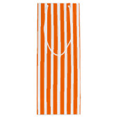 オレンジストライプ色のパタパーソナライズされたーン ワインギフトバッグ (裏面)