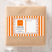 オレンジストライプ色のフレームとロゴ ラベル (インサイチュ)