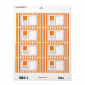 オレンジストライプ色のフレームとロゴ ラベル (フルシート)