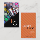 オレンジストライプ色のメイクアップアーティストパレット名刺 名刺 (正面/裏面)