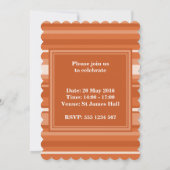 オレンジストライプ色の招待 招待状 (裏面)