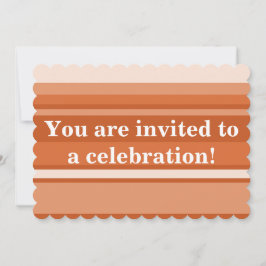 オレンジストライプ色の招待 招待状