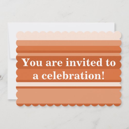オレンジストライプ色の招待 招待状 (正面)