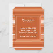 オレンジストライプ色の招待 招待状 (裏面)