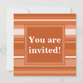 オレンジストライプ色の招待 招待状