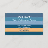 オレンジストライプ色の水平青い色 名刺 (裏面)