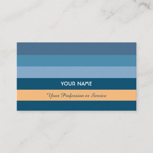 オレンジストライプ色の水平青い色 名刺 (正面)