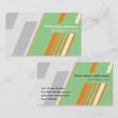 オレンジストライプ色の緑の灰色の抽象芸術 名刺 (正面/裏面)