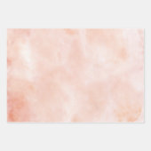 オレンジストライプ色の赤いパターンの水色 ラッピングペーパーシート (正面2)