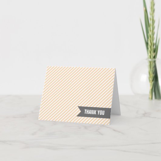 オレンジストライプ色のThank You Notes サンキューカード (正面)