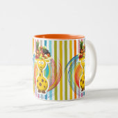 オレンジストライプ色キラフェフルーツマグ ツートーンマグカップ (正面右)