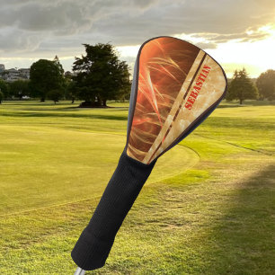 オレンジストリークシャンパンバブル名前をカスタムするケース –  ゴルフヘッドカバー