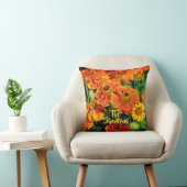 オレンジスニーズウィードヘレニアムガーデンフラワーファミリー クッション (椅子)