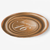 オレンジスパイスキャンドルワックスシールドリップスウィート16ウェディング ペーパープレート (アングル)