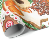 オレンジスパイスクリスマスクッキーとキャンディ ラッピングペーパー (ロールコーナー)