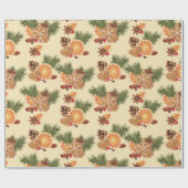 オレンジスパイスクリスマス ラッピングペーパー (フラット)