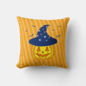 オレンジスパークリストライプーのカボチャ クッション (正面)